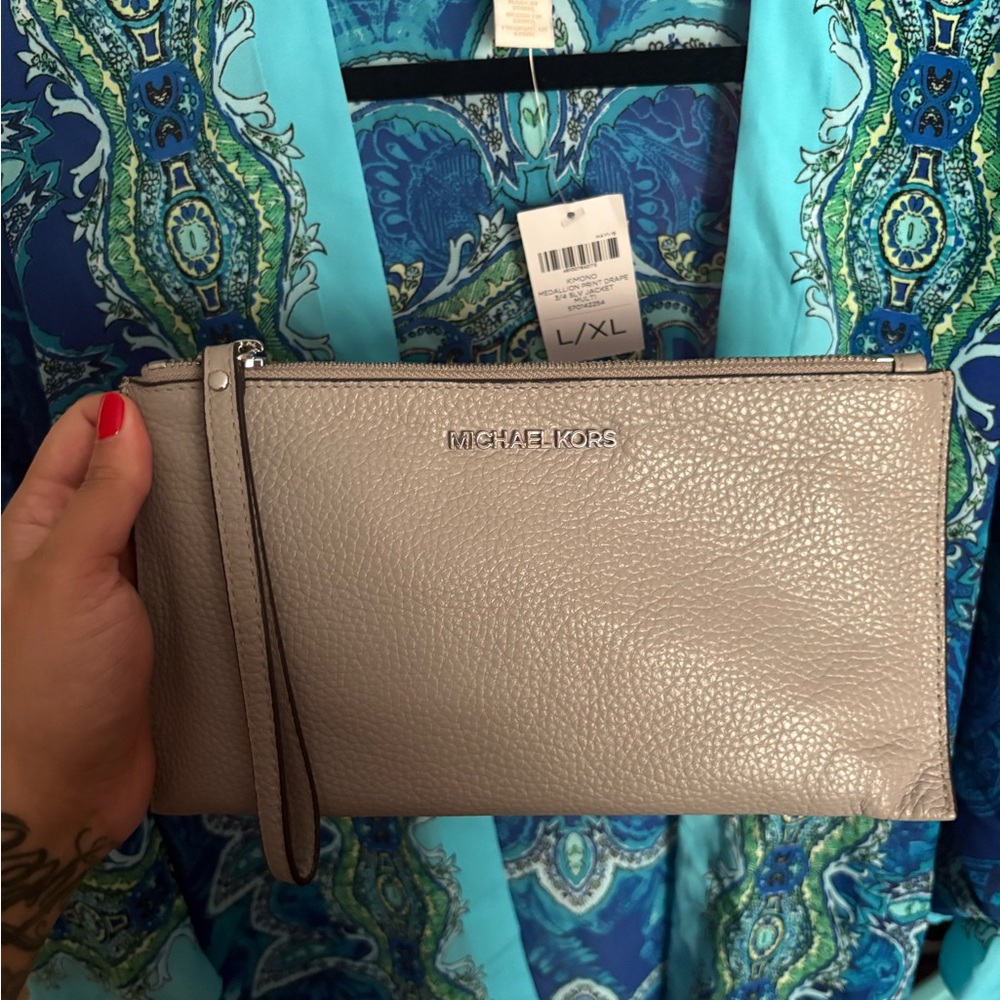 Michael Kors Gray Wristlet Clutch